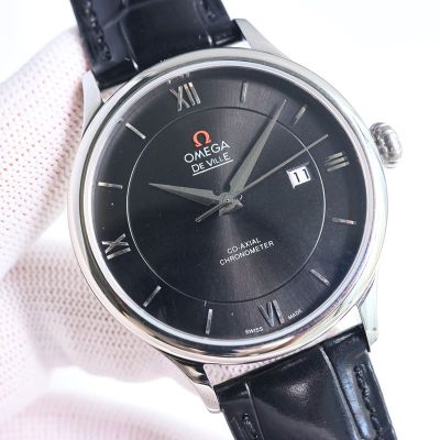 Omega De Ville 9015 Movement Stainless Steel 40MM Men Mechanical Black/Silver Watch